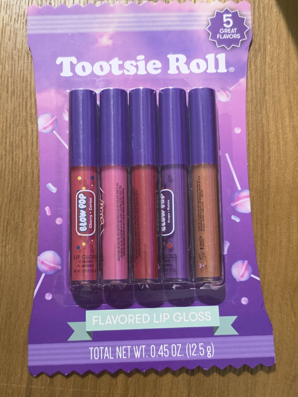 Taste Beauty Tootsie Roll Candy Flavored Lip Gloss Set - 5 Pack - New